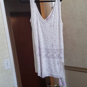 Calypso lavendar silver sequined shirt